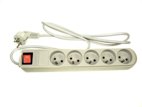 Listwa zabezpieczająca 5 gniazd 1,5m szara ARMAC A