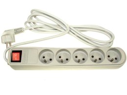 Listwa zabezpieczająca 5 gniazd 3,0m szara ARMAC A