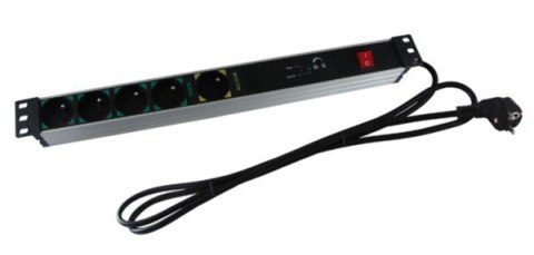 Listwa zasilająca 1U 19" 5 gniazd wyłącznik master