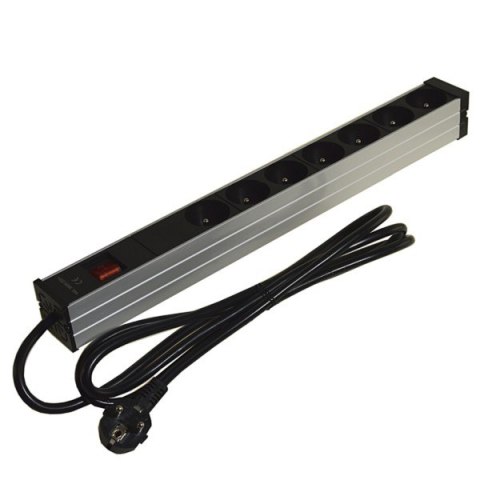 Listwa zasilająca 1U 19" 7 gniazd wyłącznik kątowa