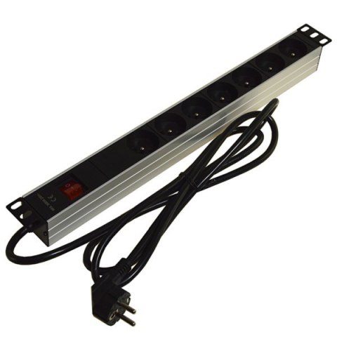 Listwa zasilająca 1U 19" 7 gniazd wyłącznik