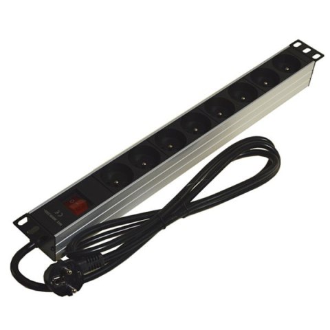 Listwa zasilająca 1U 19" 8 gniazd wyłącznik