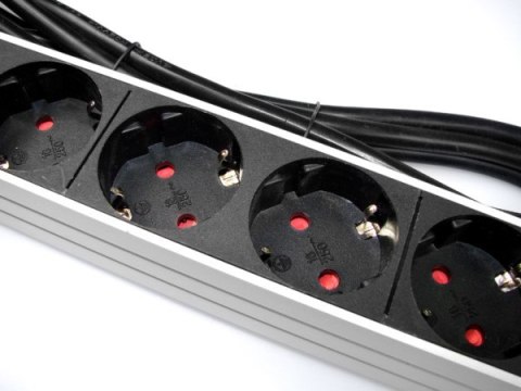 Listwa zasilająca 1U 19" 9 gniazd schuko wyłącznik