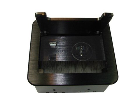 Media port CUBA 1*GN.zasilające 1*RJ45 1*USB czar