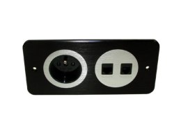 Media port Cova 1*230V 1*RJ45 1*RJ11 czarny
