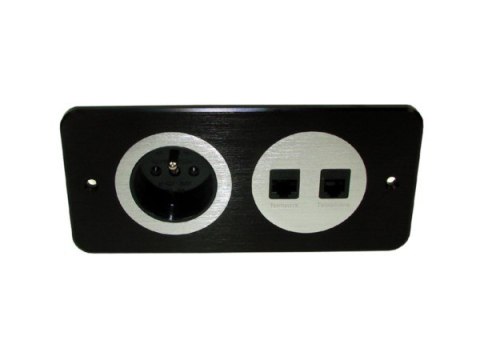 Media port Cova 1*230V 1*RJ45 1*RJ11 czarny