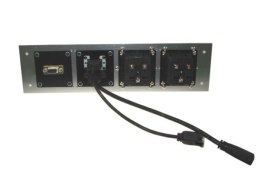 Media port Cova 2*230V 1*HDMI 1*VGA 1*USB srebrny
