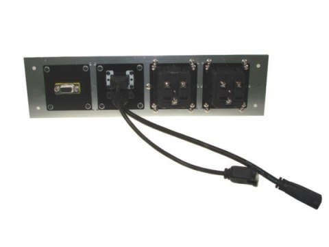 Media port Cova 2*230V 1*HDMI 1*VGA 1*USB srebrny