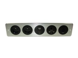 Media port Cova 2*230V 1*USB 1*HDMI 1*VGA 1*RJ45