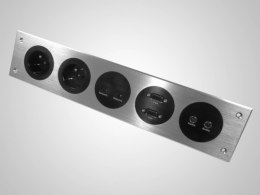 Media port Cova 2*230V 2*RJ45 2*VGA 2*mały jack