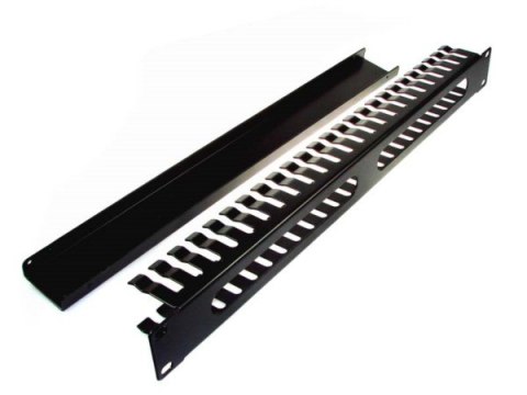 Organizator kabli 1U 24 uchwyty metal czarny