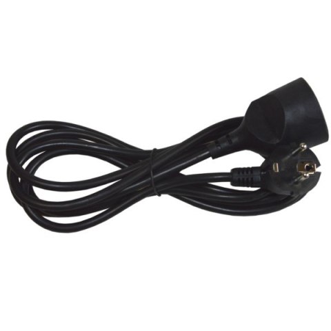 Przedłużacz 1 gniazdo 3x1mm2 3m czarny