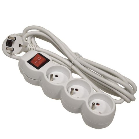 Przedłużacz 3 gniazda+wyłącznik 3m
