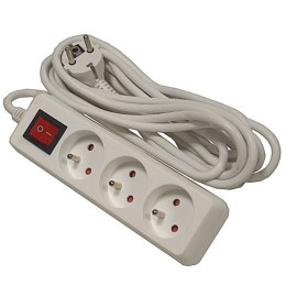 Przedłużacz 3 gniazda+wyłącznik 5m