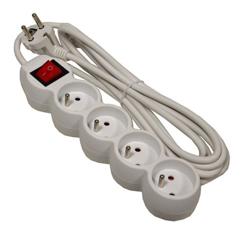 Przedłużacz 4 gniazda+wyłącznik 3m.