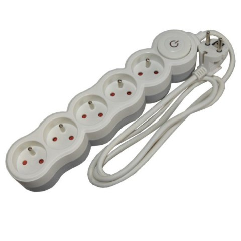 Przedłużacz 5 gniazd+wyłącznik 1,5m