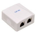 Puszka natynkowa cat 6A 2x RJ-45 STP zatrzaskowa