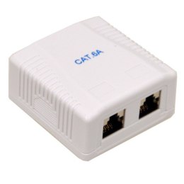 Puszka natynkowa cat 6A 2x RJ-45 STP zatrzaskowa