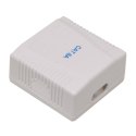 Puszka natynkowa cat 6A 2x RJ-45 STP zatrzaskowa
