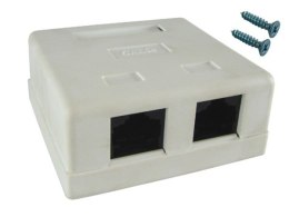 Puszka natynkowa cat5e 2x RJ-45 UTP zatrzaskowa