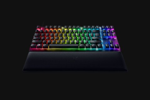 Razer Łowca V2 bez klaw. num., klaw. do gier, optyczna, LED RGB, Stany Zjednoczone, czarny, przewodowe, klikający fioletowy prze RAZER