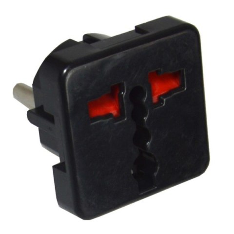 Redukcja wtyk PL-gniazdo uniwersalne AC czarna