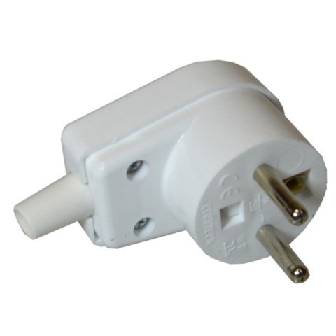 Wtyczka kątowa rozbieralna biała