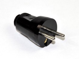 Wtyczka prosta rozbieralna z uziemieniem czarna