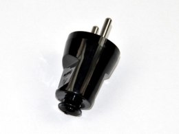 Wtyczka prosta rozbieralna z uziemieniem czarna
