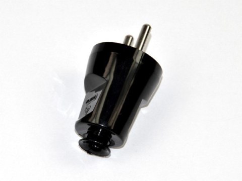 Wtyczka prosta rozbieralna z uziemieniem czarna