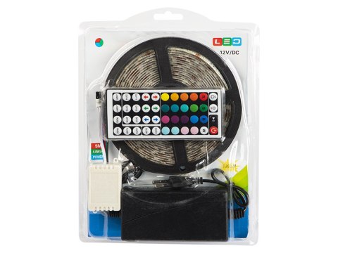 RGB 5050 5m/300 LED páskový kit ovladač+vodotěsný proužek napájení Blow