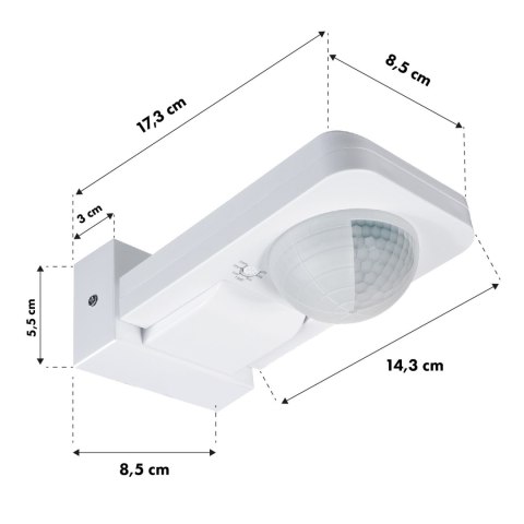 Czujnik ruchu PIR Maclean, na podczerwień, IP65, max 2000W, MCE243 Maclean