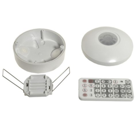 Czujnik ruchu PIR okrągły podtynkowy DALI z pilot