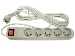 Listwa zabezpieczająca 5 gniazd 5,0m szara ARMAC A