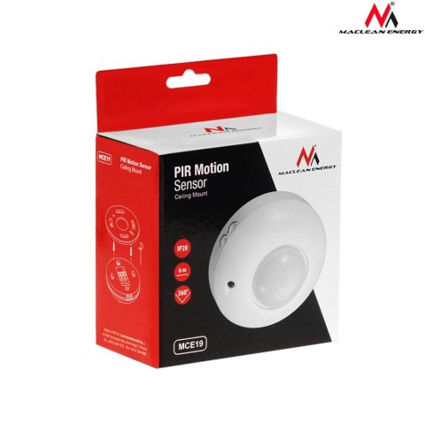 MCE19 Stropní Pir pohybový senzor Maclean Energy 1200W Range 6m Maclean