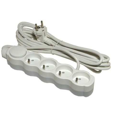 Przedłużacz 4 gniazda+wyłącznik 5m