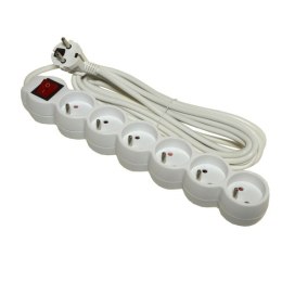 Przedłużacz 6 gniazd+wyłącznik 5m