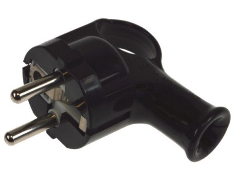 Wtyczka kątowa rozbieralna Uni-Schuko 2p+Z czarna