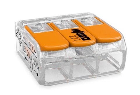 Złączka WAGO 221-413 uniwersalna linka, drut 3x0,2