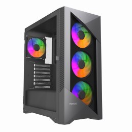 GEMBIRD OBUDOWA FORNAX 900ARGB MIDI-TOWER (2X USB 3.1, 1X USB TYPE-C) 4X FAN, CZARNA GEMBIRD