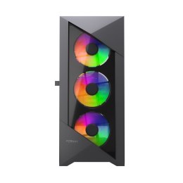 GEMBIRD OBUDOWA FORNAX 900ARGB MIDI-TOWER (2X USB 3.1, 1X USB TYPE-C) 4X FAN, CZARNA GEMBIRD