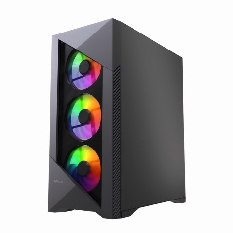GEMBIRD OBUDOWA FORNAX 900ARGB MIDI-TOWER (2X USB 3.1, 1X USB TYPE-C) 4X FAN, CZARNA GEMBIRD