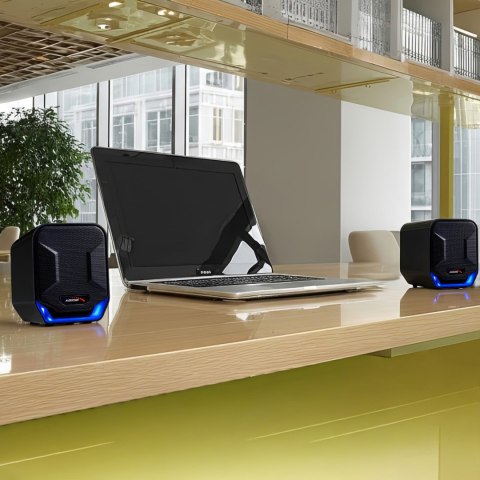 Głośniki komputerowe 6W USB Blue&Black Audiocore AC865 B