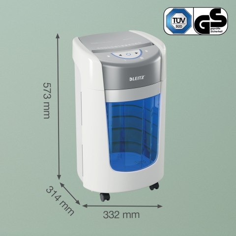 Niszczarka Leitz IQ OptiMax Home Office 225, 15l, P5, 6 kartek, Automatyczny Start/Stop, Funkcja cofania, Obrotowy pojemnik - 33 LEITZ