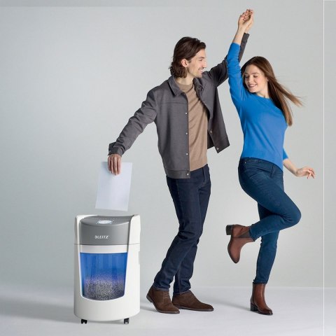 Niszczarka Leitz IQ OptiMax Small Office 350, 22l, P5, 8 kartek, Automatyczny Start/Stop, Funkcja cofania, Obrotowy pojemnik - 3 LEITZ