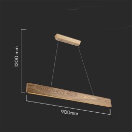 Oprawa zwieszana V-TAC LED 10W drewno 90cm VT-7975 3000K 1250lm