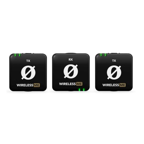 RODE Wireless ME Dual - Kompaktowy bezprzewodowy system mikrofonowy z dwoma nadajnikami do nagrywania dwukanałowego (czarny) RODE