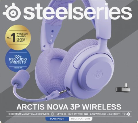 Słuchawki Steelseries Arctis Nova 3P Wireless do Playstation, Levander SteelSeries