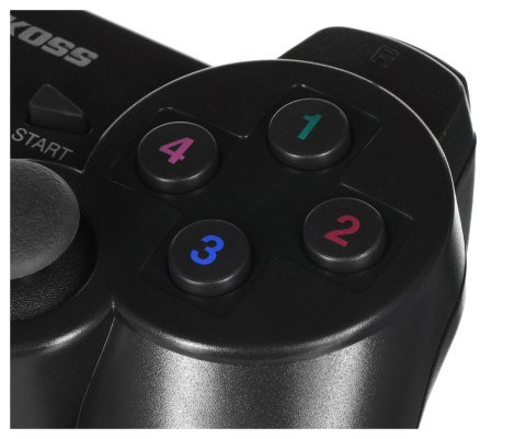 VAKOSS GAMEPAD BEZPRZEWODOWY USB Z FUNKCJĄ DUAL SHOCK, PC/PS3, TRYB CYFROWY I ANALOGOWY, GP-4705BK CZARNY VAKOSS