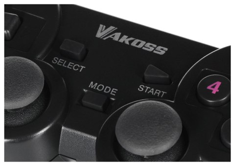 VAKOSS GAMEPAD BEZPRZEWODOWY USB Z FUNKCJĄ DUAL SHOCK, PC/PS3, TRYB CYFROWY I ANALOGOWY, GP-4705BK CZARNY VAKOSS
